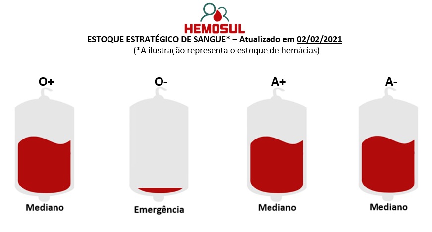 Hemocentro RP traz uma página em seu site para que os doadores possam  acessar o estoque de sangue atualizado.